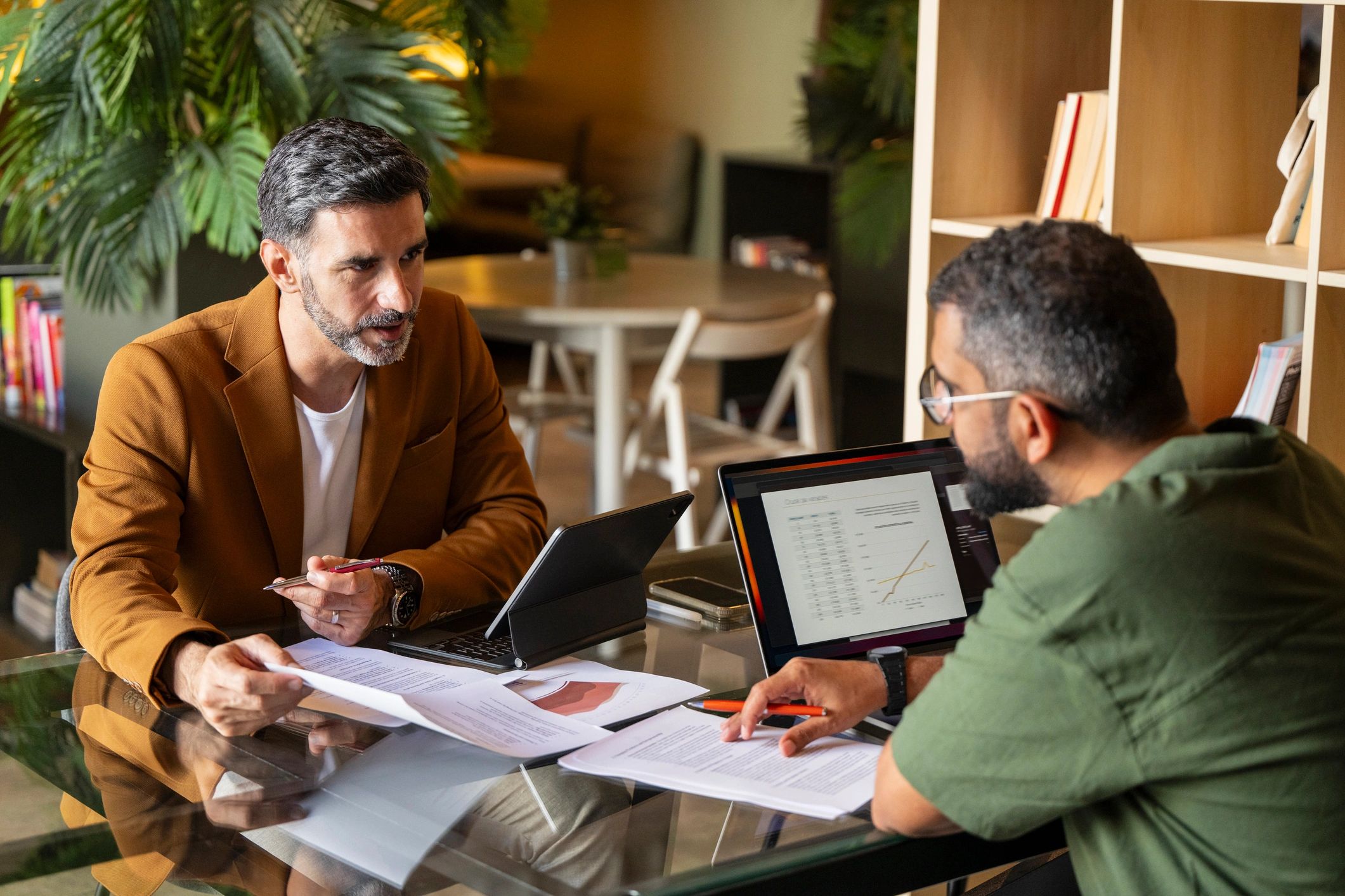 Attorney consultation in a modern office setting